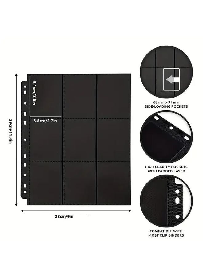 180 جيب صفحة واقية لبطاقات التداول A4 ذات وجهين مع تحميل جانبي 20 قطعة تخزين من البولي فينيل كلوريد - Image 3