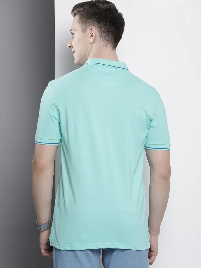 The Indian Garage Co blue Men Blue Regular Fit Short Sleeve Polo for Men | Best Price UAE