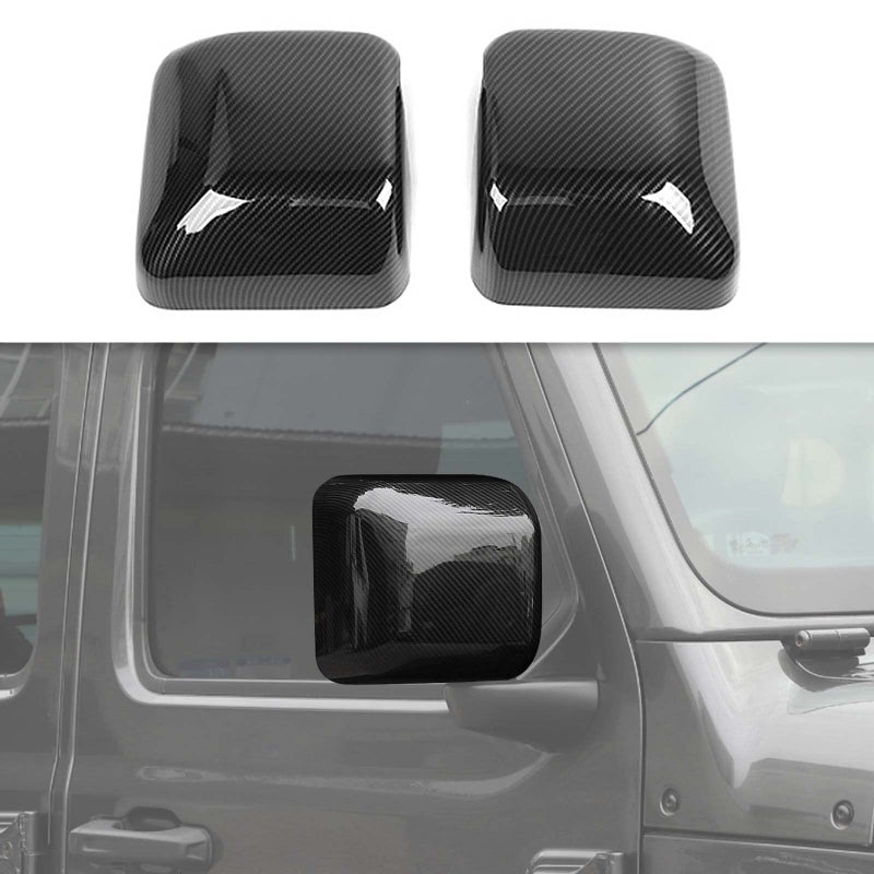 CheroCar for JL Side Mirror Covers Exterior Accessories for 20182025 Jeep Wrangler JL JLU Jeep Gladiator JT Carbon Fiber