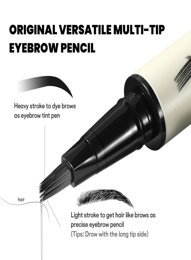 ESpoce 2 Pack Microblading Eyebrow Pen and Brow Tint for Women with Angled Brush & Dip to Effortlessly Create Natural Hair Like Brows, Waterproof Fast Eye Brow Makeup Pencil, Last All Day (Chocolate) - Image 3