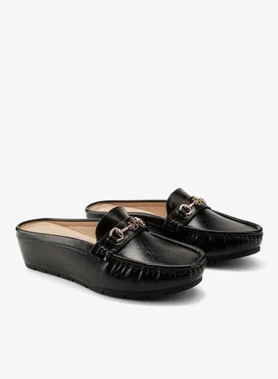 Flora Bella By Shoexpress Horsebit Detail Slip-On Mules