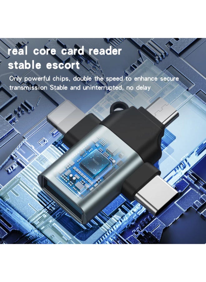 3-in-1 OTG adapter lighting type-c micro USBFor Huawei IPhone data transmission converters tablet hard disk drive phone