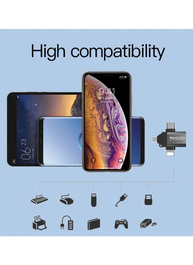 3-in-1 OTG adapter lighting type-c micro USBFor Huawei IPhone data transmission converters tablet hard disk drive phone