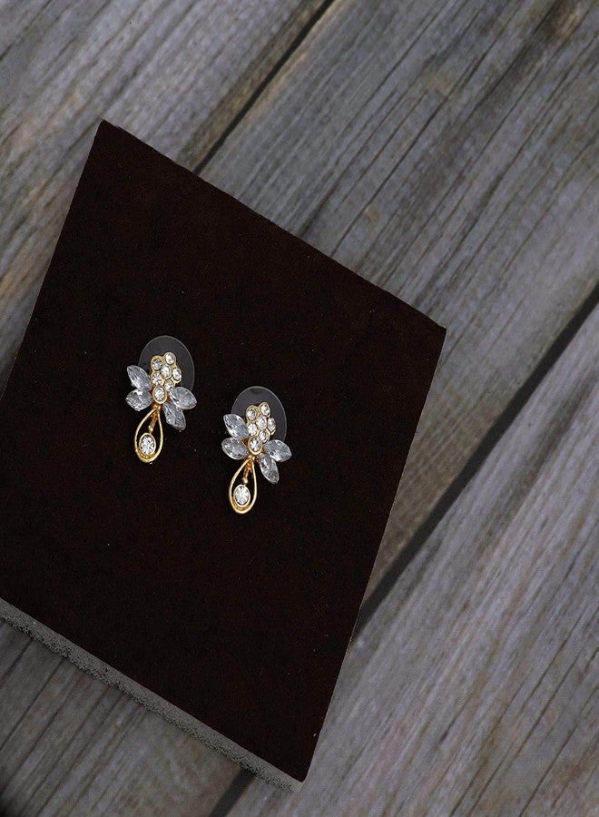 استيل أقراط إستيل جيهينا بتصميم عصري للبنات، طقم من زوجين (أبيض وأحمر)، مقاس واحد - Image 5