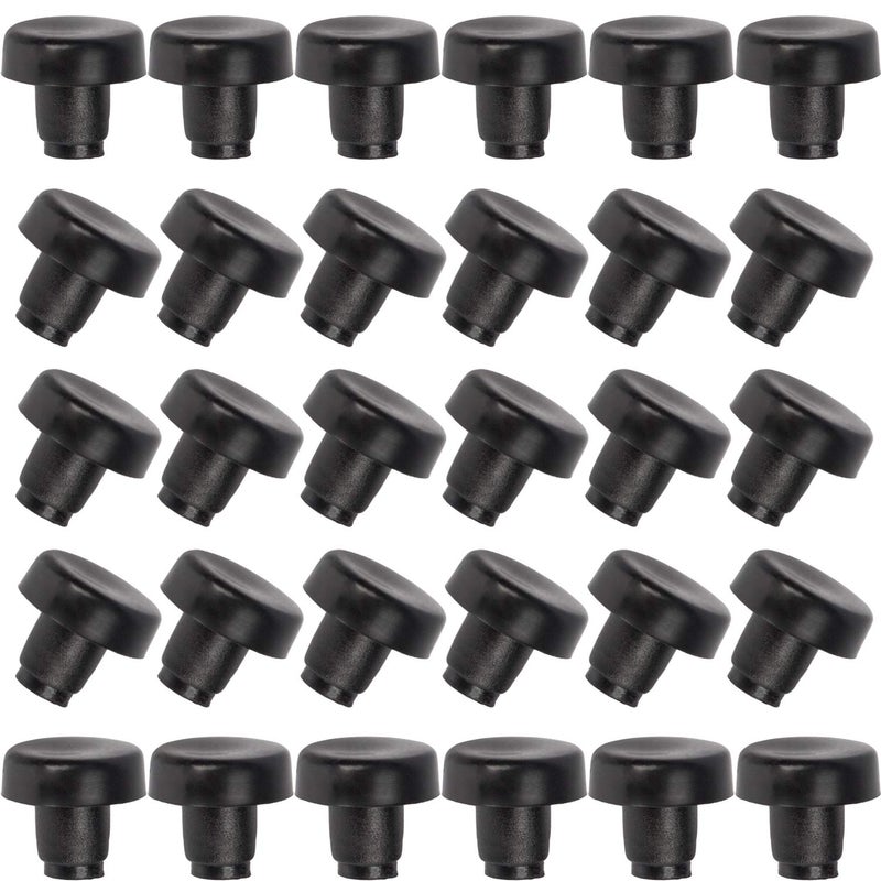 ANCIRS ANCIRS 30 Pack Glass Top Table Bumpers with Stem Black Rubber Grippers Patio Table Spacers for 14 Inch Hole 
