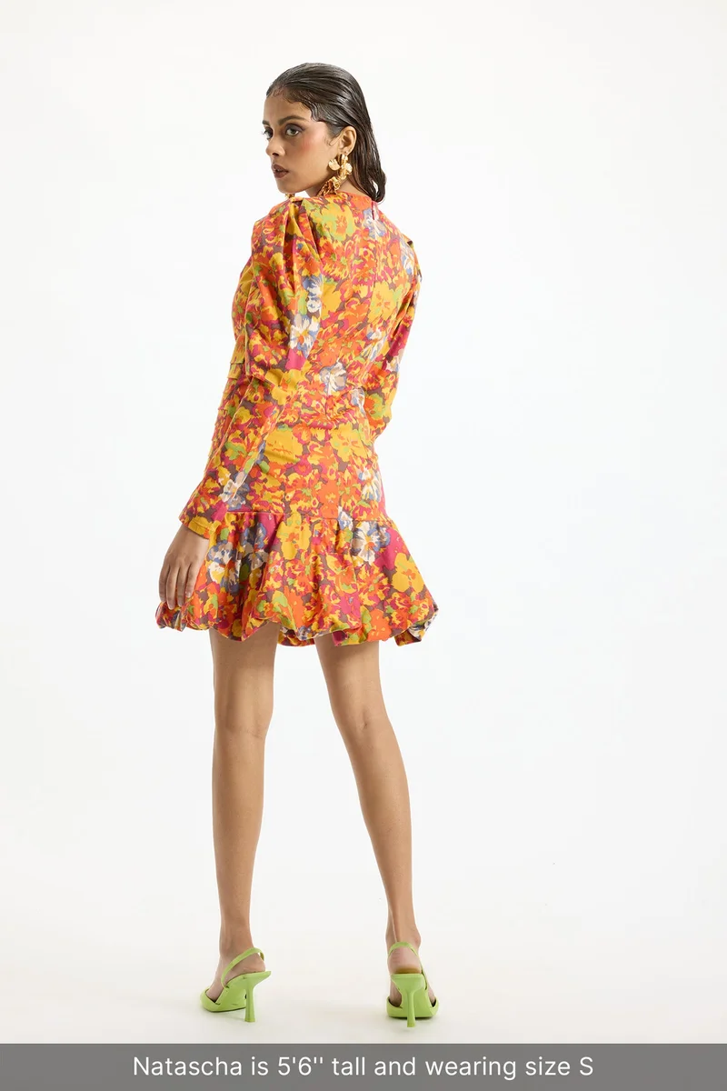 Virgio Cotton Stretch Brunchwear Floral Bodycon Dresses for Women