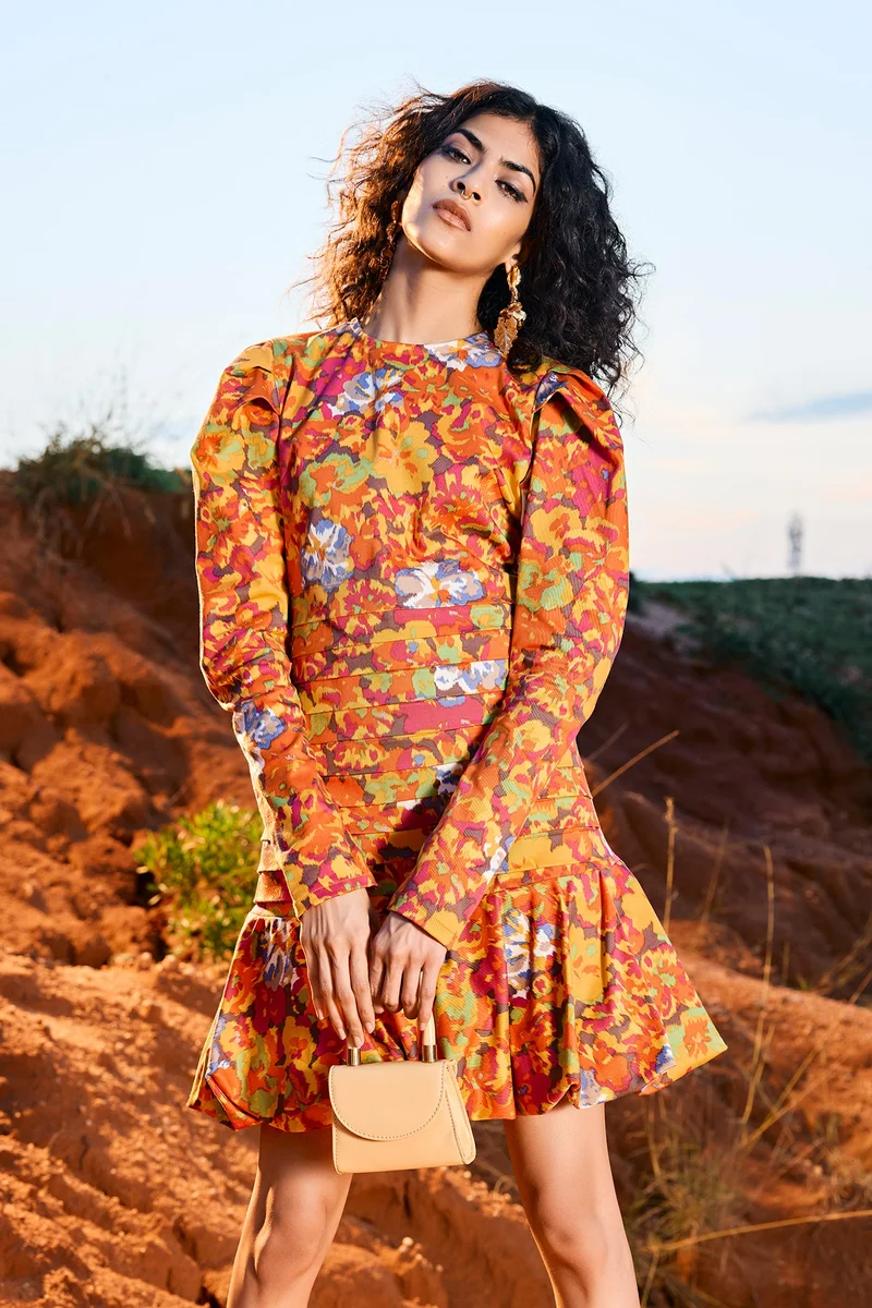 فيرجيو Cotton Stretch Brunchwear Floral Bodycon Dresses for Women