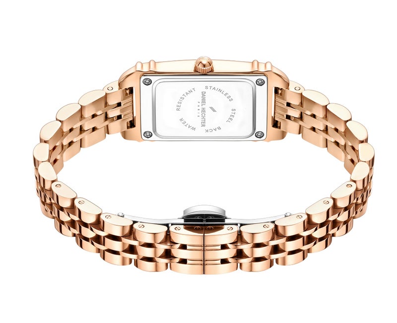 Daniel Hechter Paris Louvre Collection Square Dial Watch for Women with Roman Indices and Stainless Steel Strap-DHW2006 - Image 5