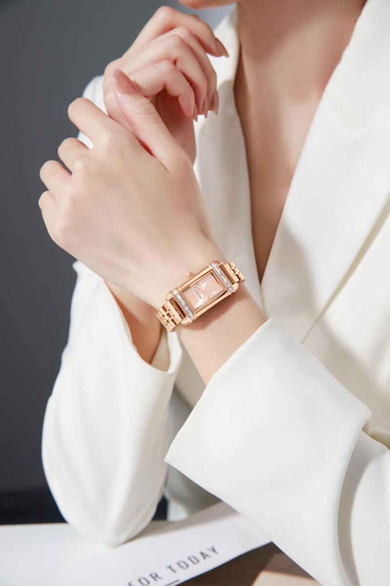 Daniel Hechter Paris Louvre Collection Square Dial Watch for Women with Roman Indices and Stainless Steel Strap-DHW2006 - Image 2