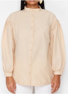 trendyol Stone Gathering Detailed Cotton Basic Woven Shirt TCTSS24TG00055  - Image 4