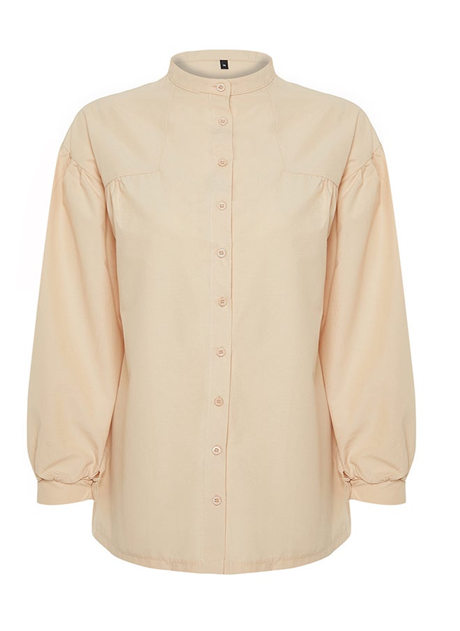 trendyol - Stone Gathering Detailed Cotton Basic Woven Shirt TCTSS24TG00055 - Image 1