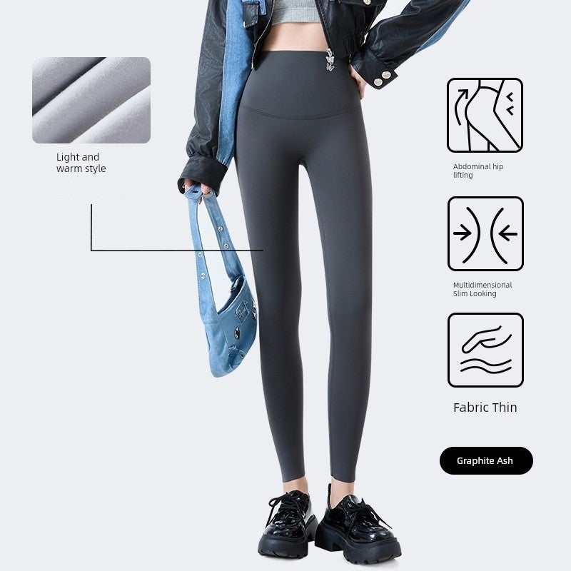 PINK AMY shark pants women's outerwear autumn and winter new style tummy tightening and buttock lifting pants high waist seamless shaping leggings yoga pants - Image 3