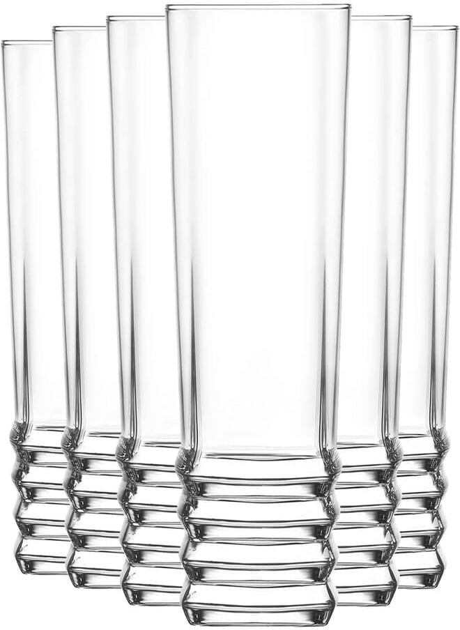 LAV LAV ELEGAN Drink Glass / 335cc - 11.25 Oz / 6 Pcs/Elegant design, Trusted Brand, Attractive shape of Water, Soft Drink, Smoothies, Juices, Cocktails/High Quality Materials 
