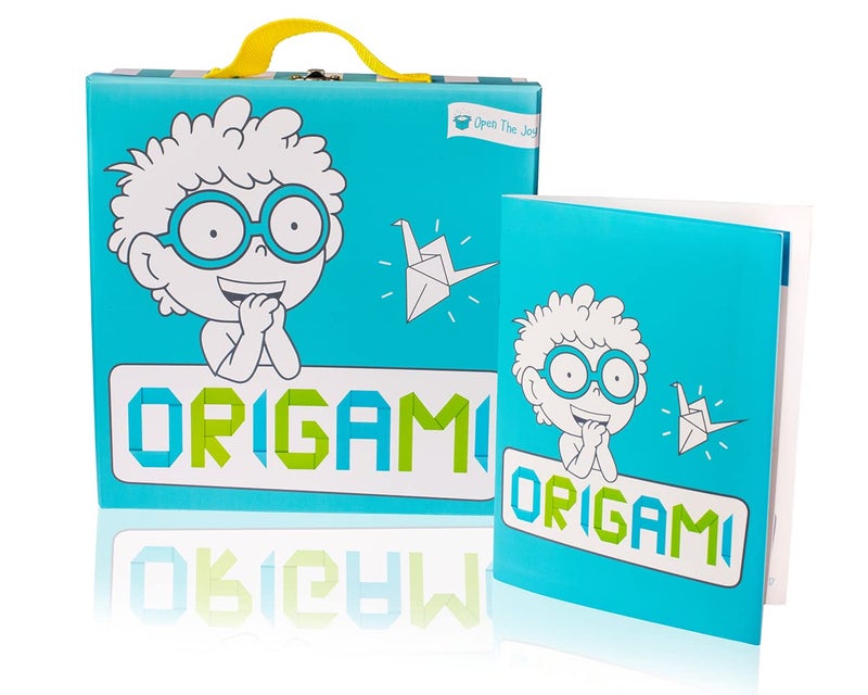 Open The Joy Origami Kit for Kids  150 Double Sided Multi Colored Origami Paper Set  Easy to Hard Level Origami Projects  32 Page Origami Book for Kids and Beginners  School Craft Projects