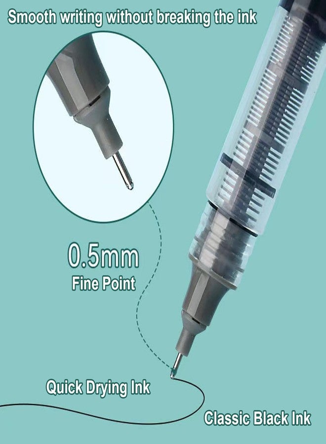 STAPENS Rolling Ball Pens, Fine Point 0.5 mm Rollerball Pens with Quick-drying Ink, 10 Pack Retro Pens (Black) - Image 3