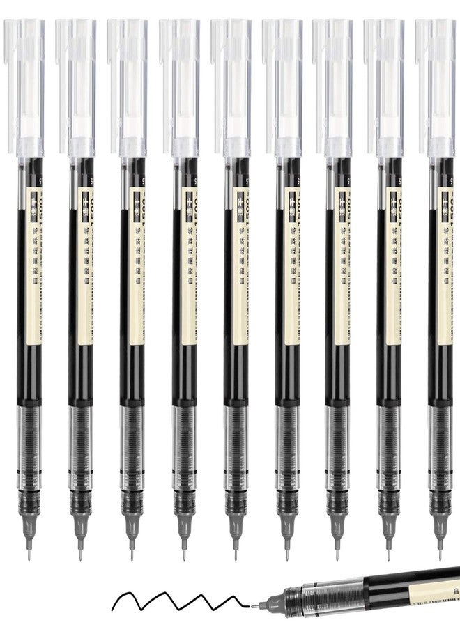 STAPENS Rolling Ball Pens, Fine Point 0.5 mm Rollerball Pens with Quick-drying Ink, 10 Pack Retro Pens (Black) - Image 1