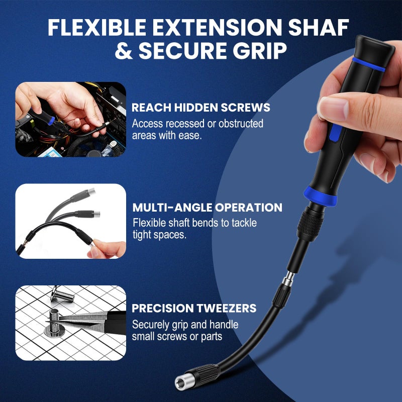 DikTalk 152Pcs Precision Screwdriver Set with 140 CR-V Bits,Magnetic Screwdriver Set with Storage Case&Accessories,Multi-Bit Electronics Repair Kit for iPhone,MacBook,Laptop,PC,Game Console,Tablet,Drone,etc - Image 5