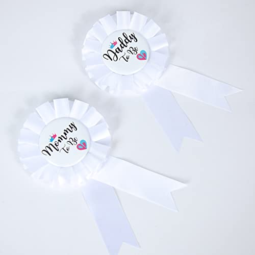 PATICARRY HAPPYLAND Gender Reveal Decorations Sash and Tinplate Badge Mommy to Be and Daddy to Be Baby Shower - Image 2