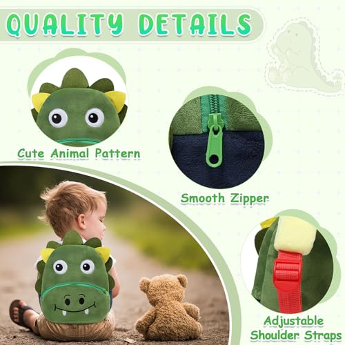 Kasqo Toddler Backpack for Boys and Girls, Cartoon Kindergarten Preschool Kids Backpack, Cute Animal Small Plush Bag for 2-6 Years - Image 4