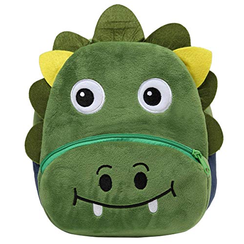 Kasqo Toddler Backpack for Boys and Girls, Cartoon Kindergarten Preschool Kids Backpack, Cute Animal Small Plush Bag for 2-6 Years - Image 1