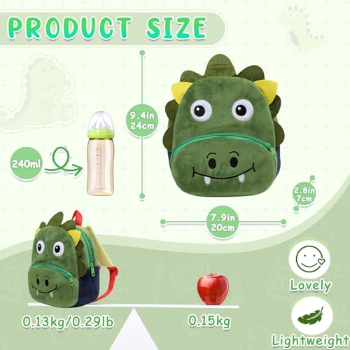 Kasqo Toddler Backpack for Boys and Girls, Cartoon Kindergarten Preschool Kids Backpack, Cute Animal Small Plush Bag for 2-6 Years - Image 2