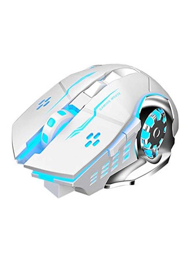 AULA SC100 Silent White Wireless Mouse Rechargeable, RGB LED Backlit, DPI Adjustable, 2.4G Wireless Optical Computer Gaming Mice with USB Receiver, Punk Cool Mouse for Office/Games - Image 2