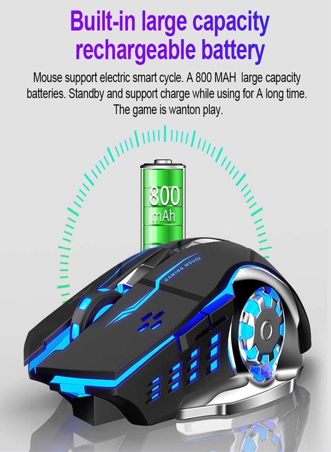 AULA SC100 Silent White Wireless Mouse Rechargeable, RGB LED Backlit, DPI Adjustable, 2.4G Wireless Optical Computer Gaming Mice with USB Receiver, Punk Cool Mouse for Office/Games - Image 4
