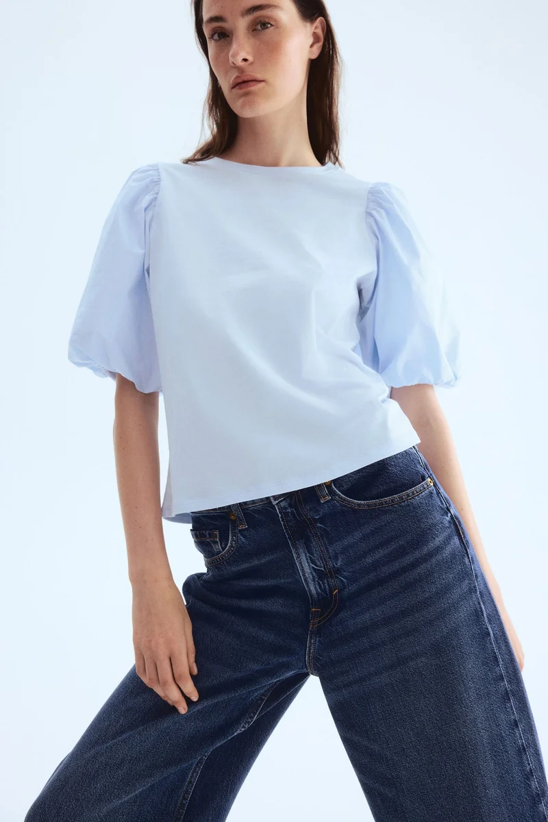 H&M Balloon-sleeved top