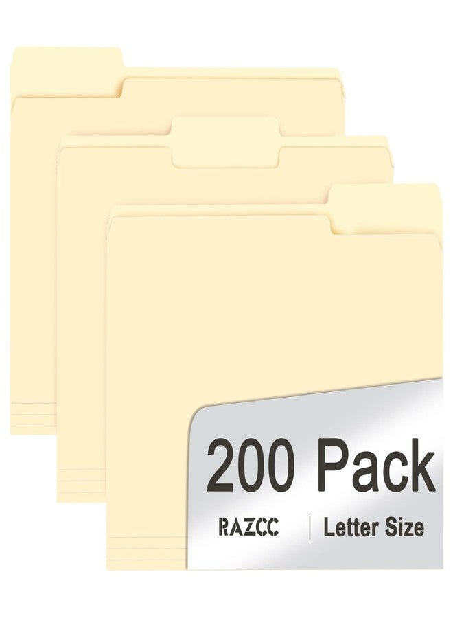 RAZCC File Folder, RAZCC 200 Pack 1/3 Cut Tab File Folders Letter Size, Manila Folders, Folders with Tab, Great for Organizing and Easy File Storage - Image 1