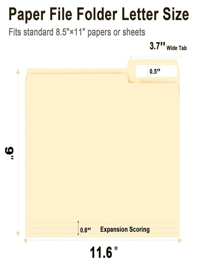 RAZCC File Folder, RAZCC 200 Pack 1/3 Cut Tab File Folders Letter Size, Manila Folders, Folders with Tab, Great for Organizing and Easy File Storage - Image 3