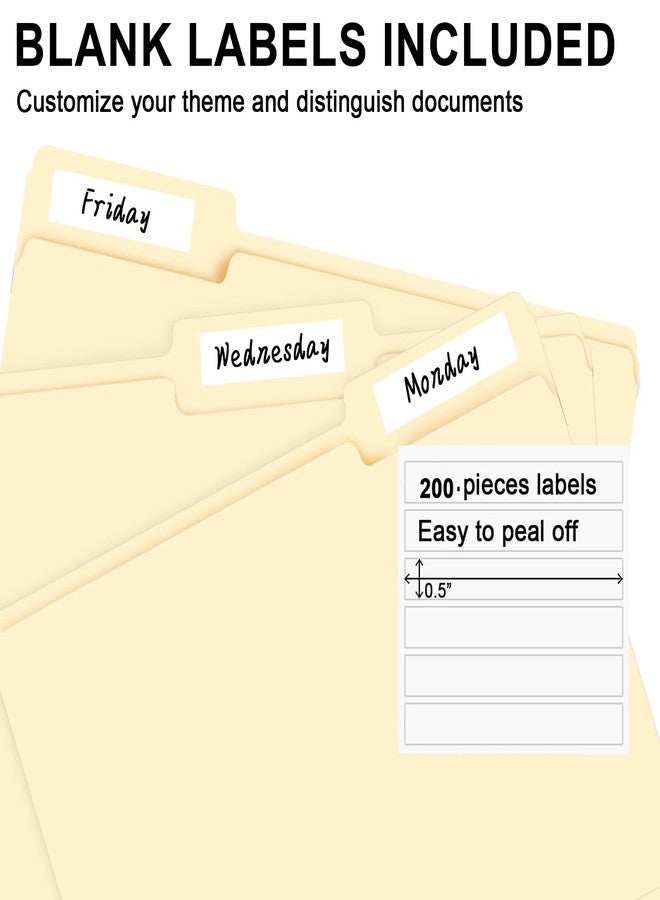 RAZCC File Folder, RAZCC 200 Pack 1/3 Cut Tab File Folders Letter Size, Manila Folders, Folders with Tab, Great for Organizing and Easy File Storage - Image 2