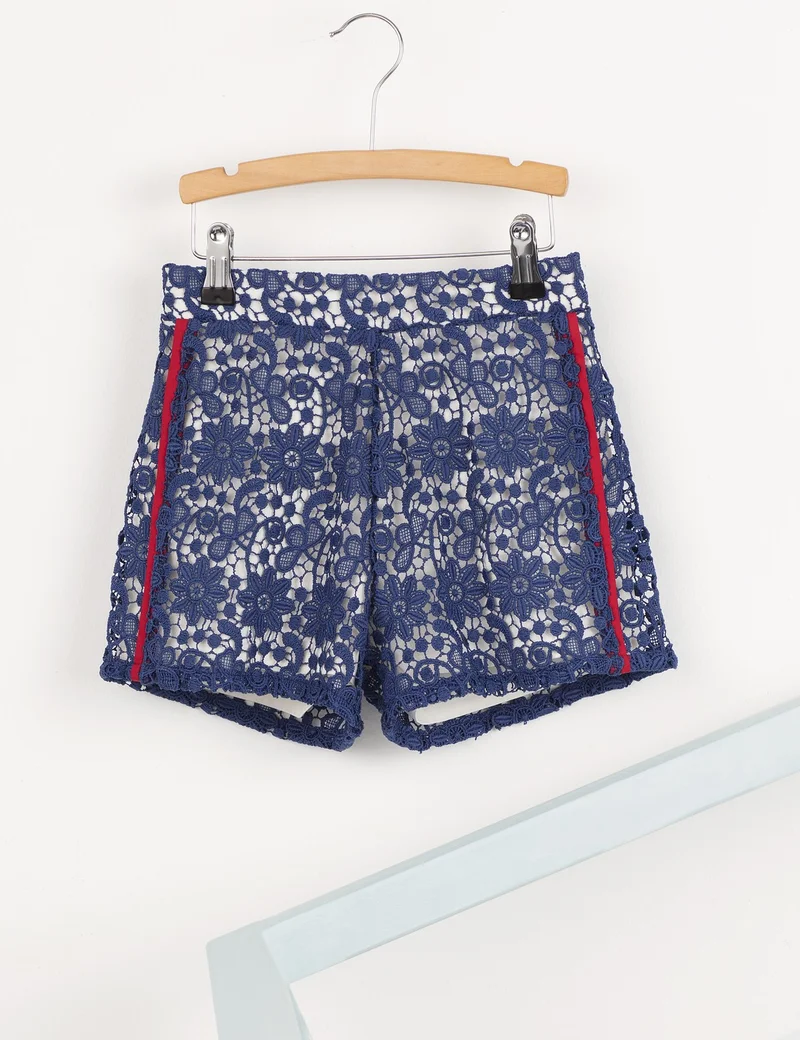 Ollie&Olla Navy Lace Girls Shorts