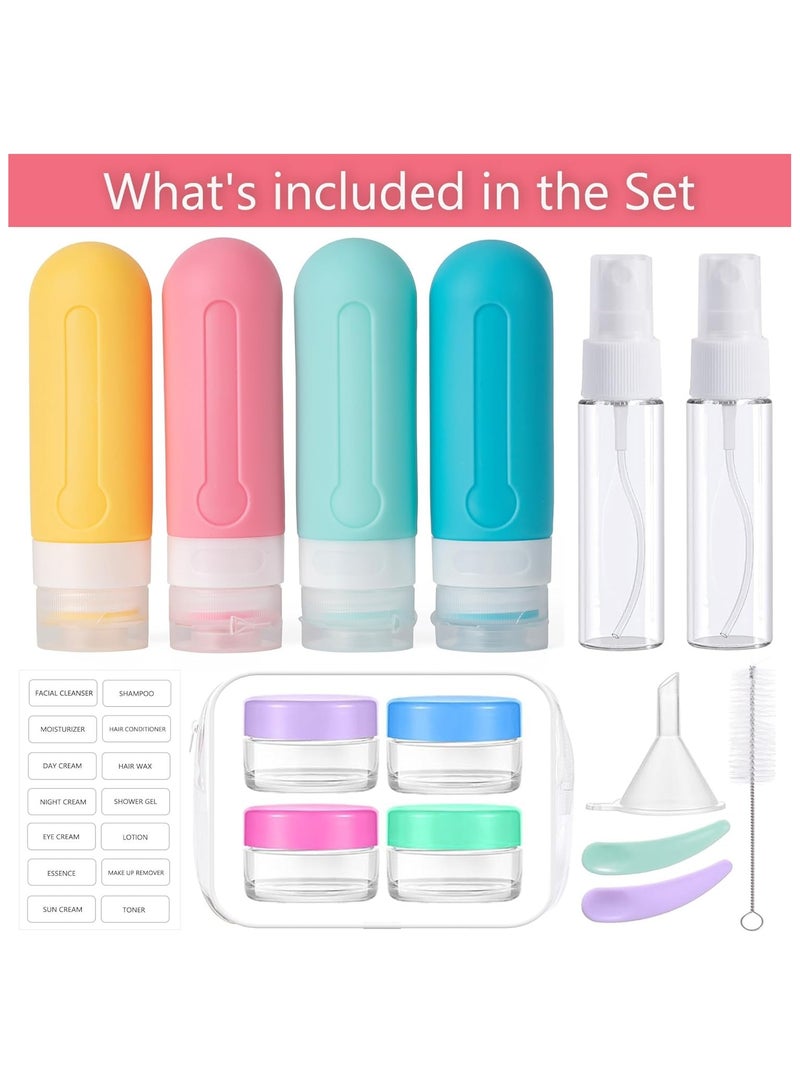 YelaJoy 16pack Travel Bottles for Toiletries, TSA Approved LeakProof Squeezable Silicone Toiletry Containers for Shampoo, Conditioner, 3oz Portable Refillable Traveling Size Liquid Containers - Image 2