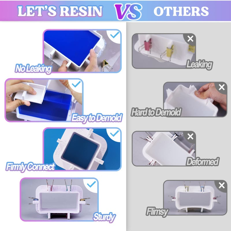 LET'S RESIN Adjustable Mold Housing for Silicone Molds Making, Silicone Mold for Resin Mold Making Silicone Rubber, Plastic Housing Frame for DIY Resin Molds, Candle Molds, Soap Molds Making - Image 3