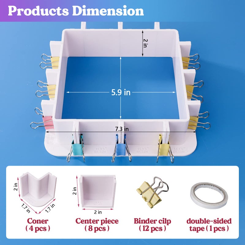 LET'S RESIN Adjustable Mold Housing for Silicone Molds Making, Silicone Mold for Resin Mold Making Silicone Rubber, Plastic Housing Frame for DIY Resin Molds, Candle Molds, Soap Molds Making - Image 2