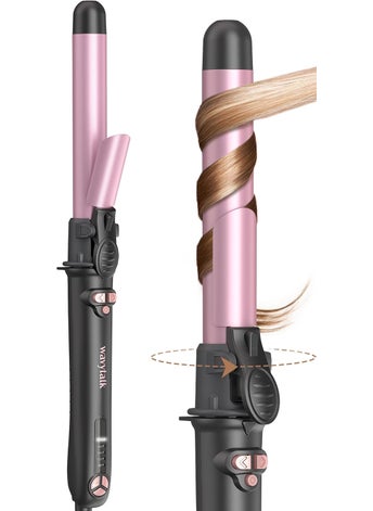 wavytalk Wavytalk 1 Inch Rotating Curling Iron Curl Cycle Automatic Curling Wand for Long Hair Get Effortless Beach Waves with Self Spinning Barrel up to 430F with Home Button Dual Voltage Rose Gold 