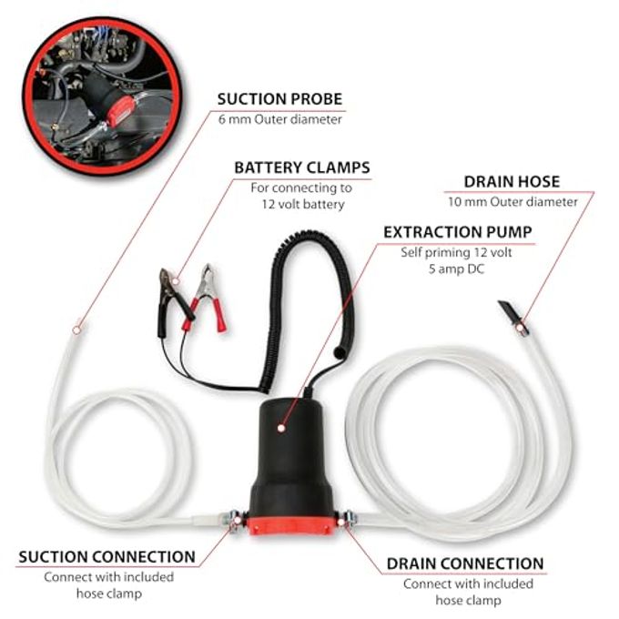 Performance Tool W54170 Oil Change Pump Extractor 12v 80W Oil Extractor Pump Diesel Fluid Transfer Pump, Oil Quick Changer for Car, Boat, Marine, Motorbike, Truck, RV, ATV - Image 5