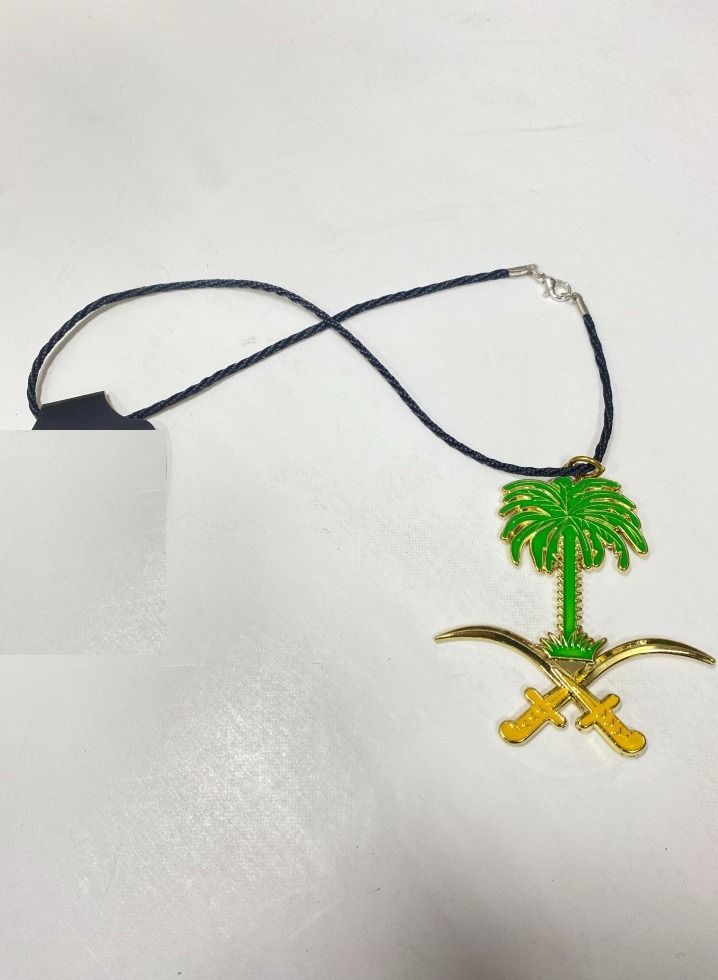 Car Mirror Hanging Pendant Chain Palm Tree And Two Swords - Image 1
