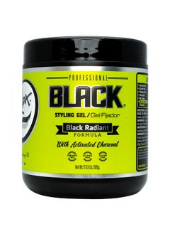 Rolda Black Styling Hair Gel - Medium To Strong Hold With Medium Shine For A Wet Slicked Back Look With All Day Hold - Activated Black Charcoal Covers Grey Hair Instantly 17.6Oz  - Image 1