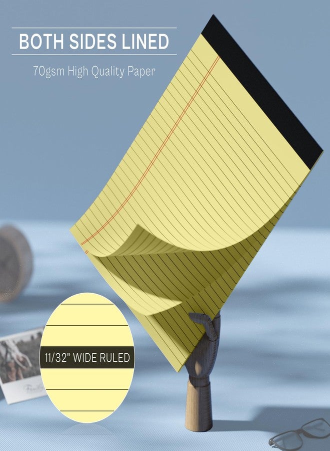 PINJINGPRO 10 Pack Yellow Legal Pads 8.5x11" 28 Lines Wide Ruled Double-Sided Printing Yellow Notepads 30 Sheets/60 Pages Letter Size Writing Pads 70gsm Recycled Paper Legal Ruled Universal Writing Pad - Image 5