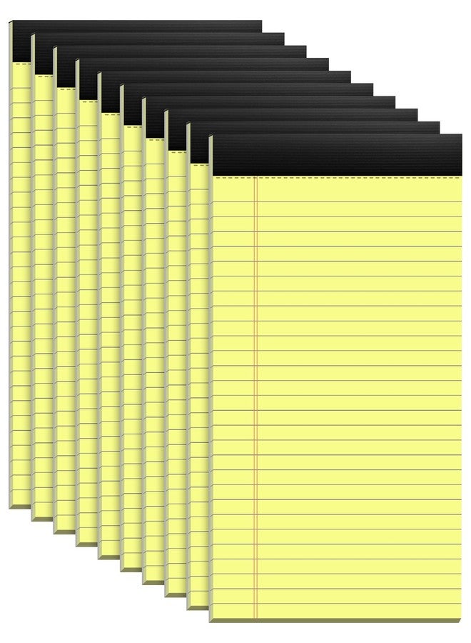 PINJINGPRO 10 Pack Yellow Legal Pads 8.5x11" 28 Lines Wide Ruled Double-Sided Printing Yellow Notepads 30 Sheets/60 Pages Letter Size Writing Pads 70gsm Recycled Paper Legal Ruled Universal Writing Pad - Image 1