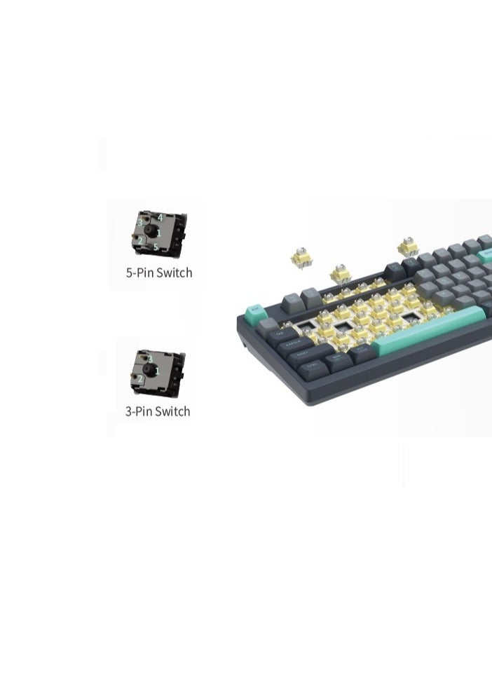 إيه 4 تيك لوحة مفاتيح ميكانيكية FS300 - مفتاح FS قابل للتبديل السريع (3 سنون / 5 سنون) - هيكل الحشية - إضاءة خلفية بيضاء - (AR / EN) 98 مفتاحًا - تبديل Windows / Mac - 4 ميجا بايت للماكرو / 1 مللي ثانية (البرمجيات)  - Image 4