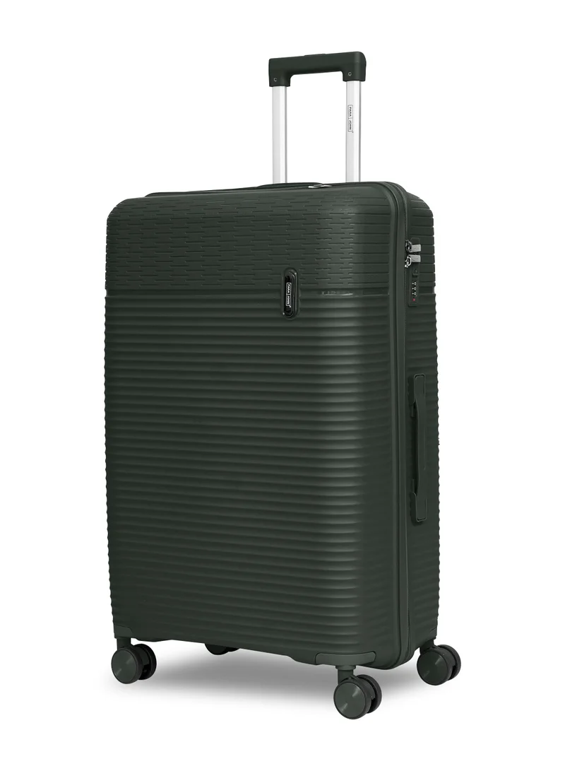 PARAJOHN Parajohn Skyline Series Set of 2 Luggage| Small 10KG & Large 30KG Polypropylene 8 Wheel Trolley Hardsided Travel Suitcase - Olive