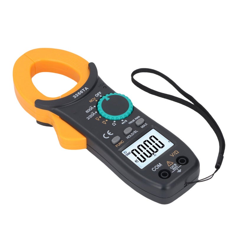 NJTY True RMS Clamp Meter 600A AC Current NCV Detection - Digital Multimeter with Backlit LCD Screen Flashlight for Automotive Industrial Household Use - Image 3