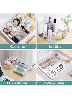 Arabest 30 PCS Clear Plastic Drawer Organizer Set, 5 Sizes Desk Drawer Divider Organizers and Storage Bins for Makeup, Jewelry, Gadgets for Kitchen, Bedroom, Bathroom, Office  - Image 4