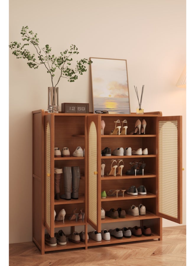 BEST ONE Practical and Stylish Shoe Storage Cabinet Ideal for Maintaining an Organized, Neat, and Attractive Living Space 90x33x97cm Brown 3 Door 7 Layer - Image 3