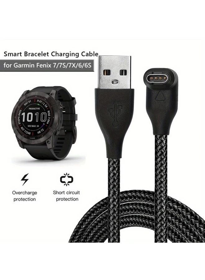 Black USB Charging Cable For Smart Watch Overcharge Short Circuit Protection - Image 2