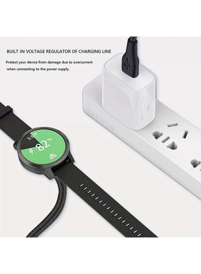 Black USB Charging Cable For Smart Watch Overcharge Short Circuit Protection - Image 4