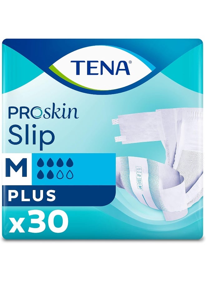Tena - Tena Premium Slip Plus, Incontinence Adult Diapers, Medium, 30 Count - Image 1