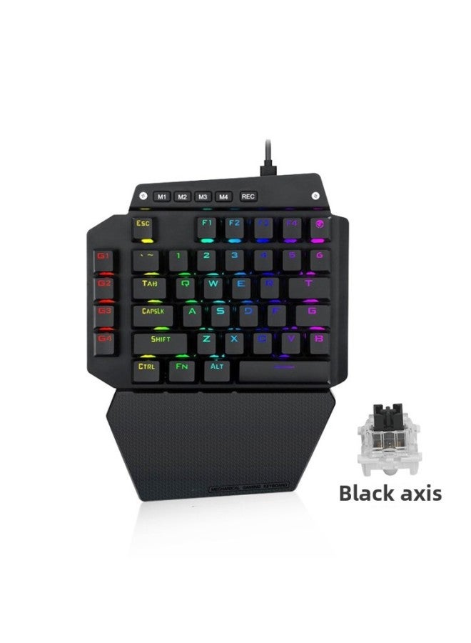 E Element K700 One-handed Mechanical Keyboard RGB Backlit PS4 Jedi Survival Throne Eating Chicken Game Keyboard-Color:Black Tea Shaft - Image 4